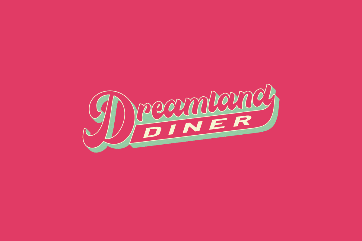 dreamland diner logo animation presenting brand identity