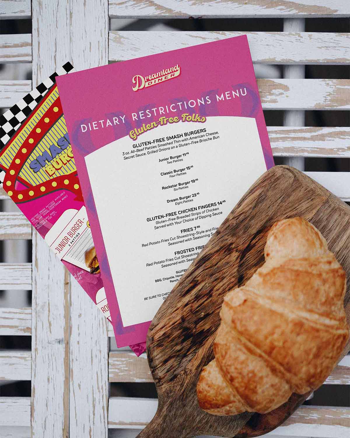 Dreamland Diner menu design