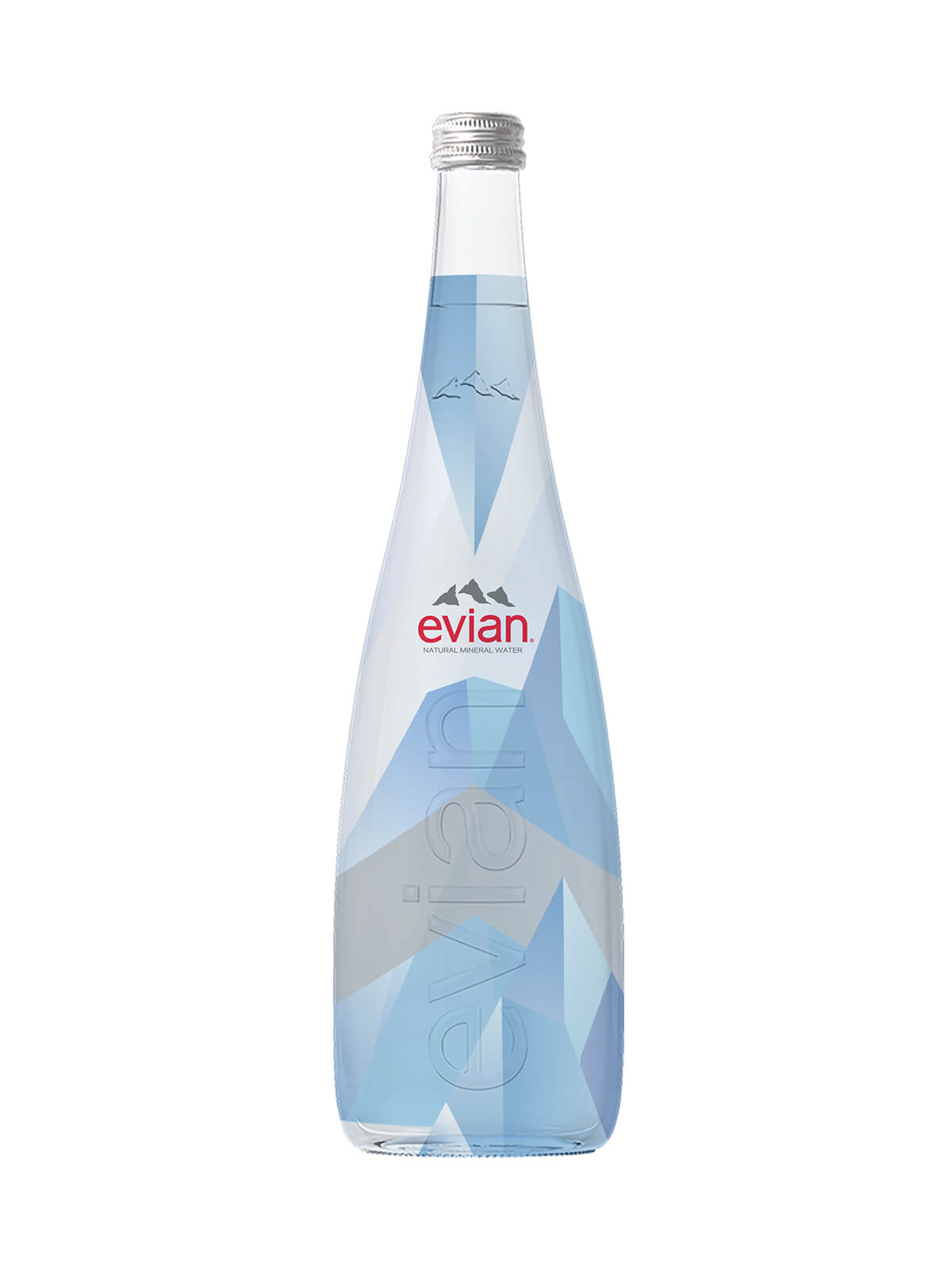 Front label design of the Evian packaging concept