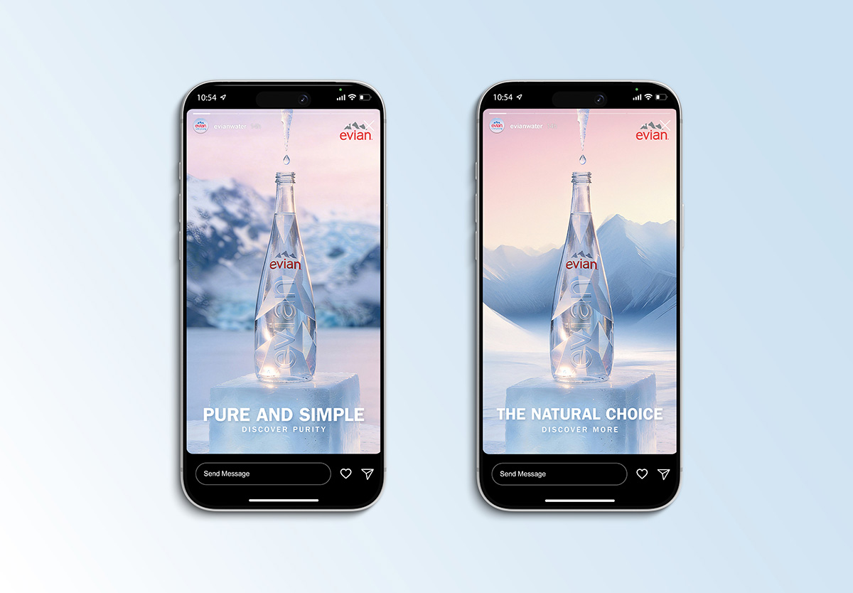 evian ad instagram story post