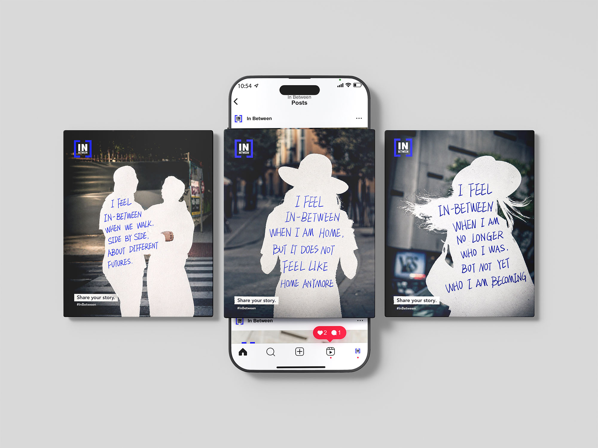 In Between campaign instagram mockup