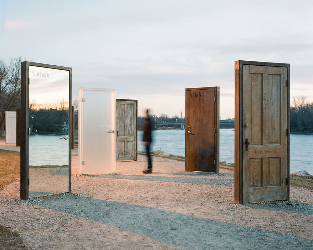 in-between the forks door installation wide angle