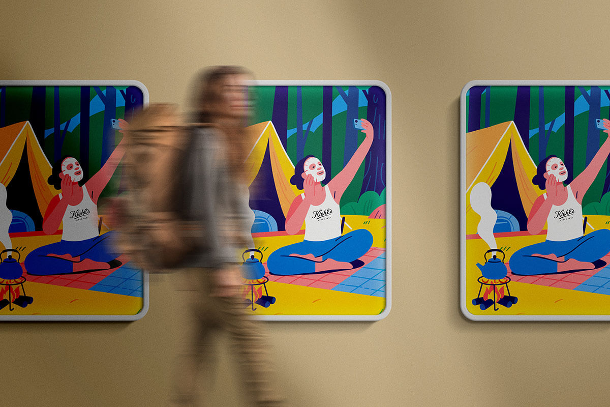 Kiehl's lightbox poster mockup